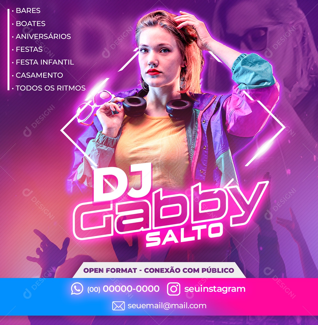 Dj Gabby Salto Social Media PSD Editável