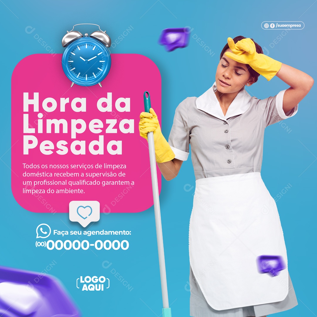 Hora Da Limpeza Pesada Profissional Qualificado Social Media PSD Editável