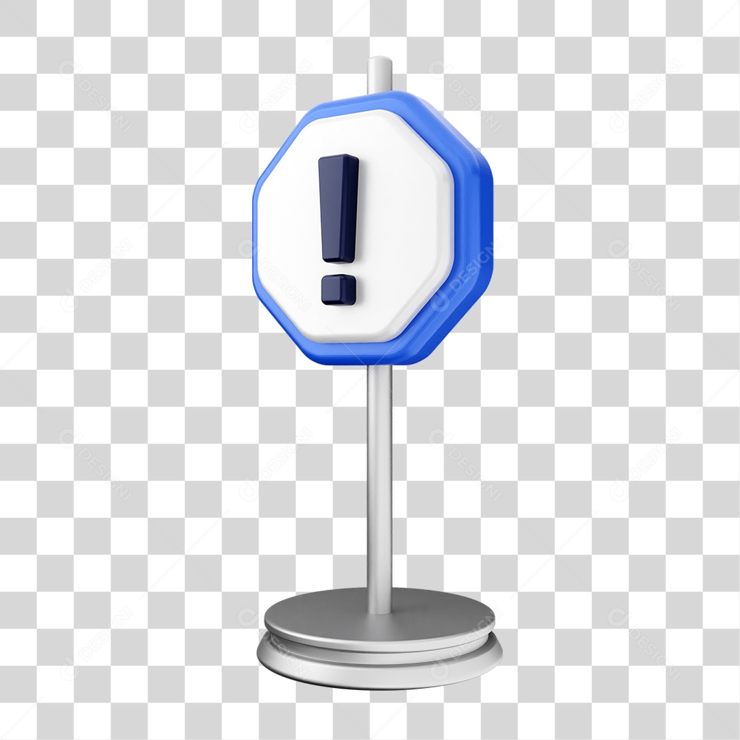 Placa de Cuidado Alerta PNG Transparente