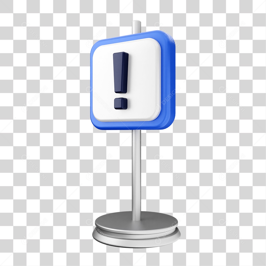 Placa de Cuidado Alerta PNG Transparente