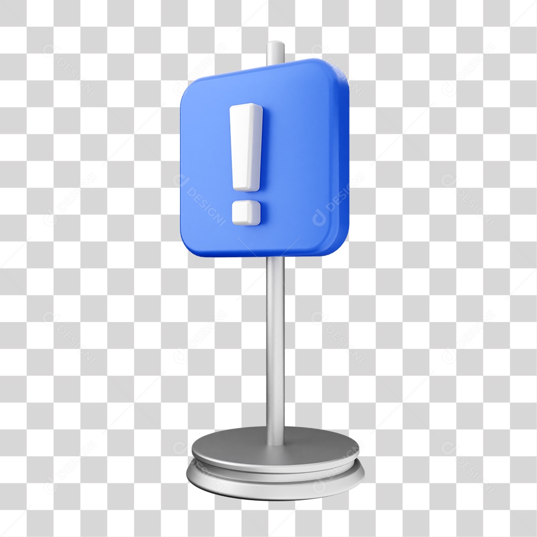 Placa de Cuidado Alerta PNG Transparente