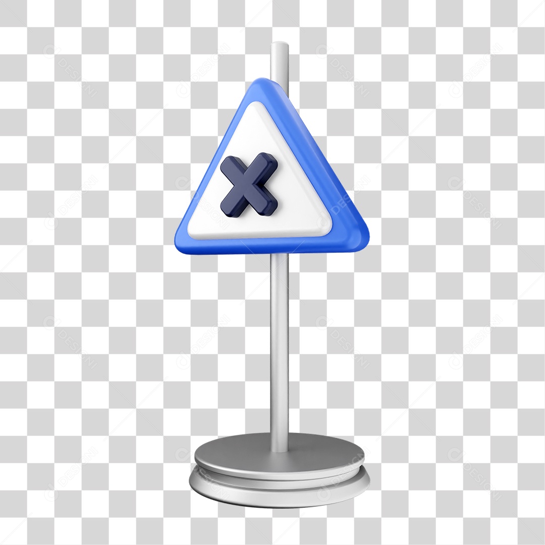 Placa de Cuidado Alerta PNG Transparente