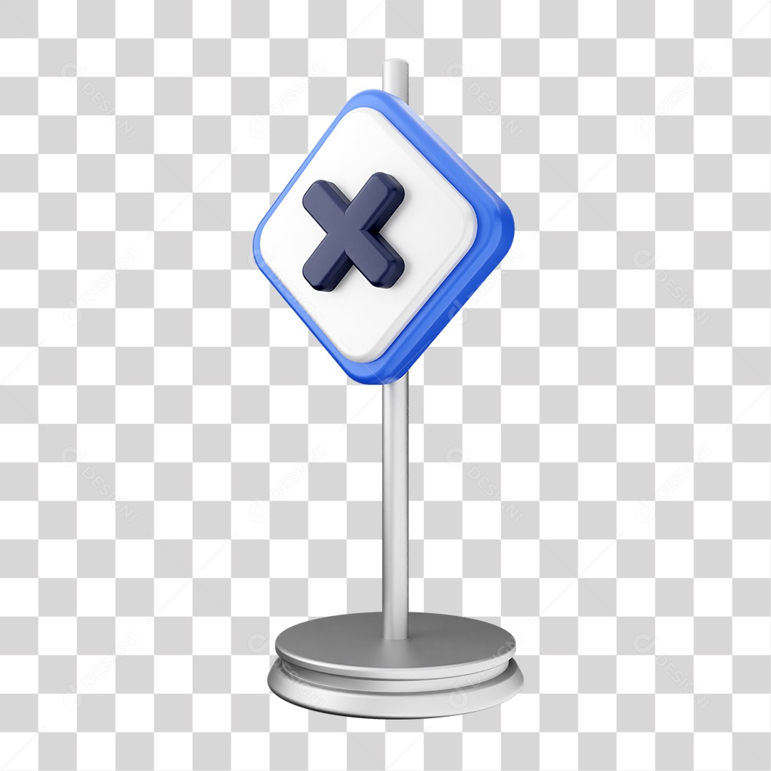 Placa de Cuidado Alerta PNG Transparente