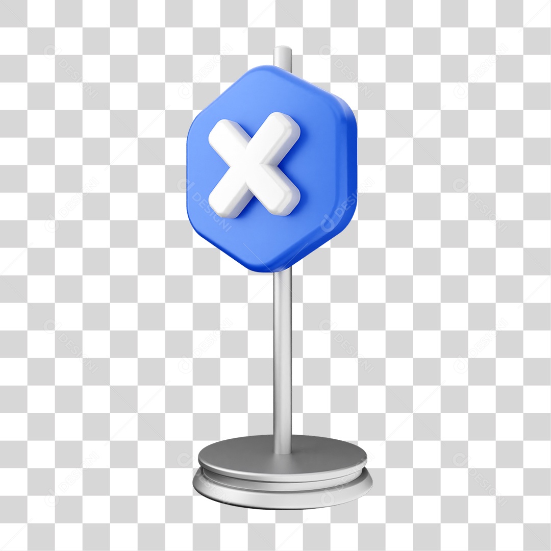 Placa de Cuidado Alerta PNG Transparente