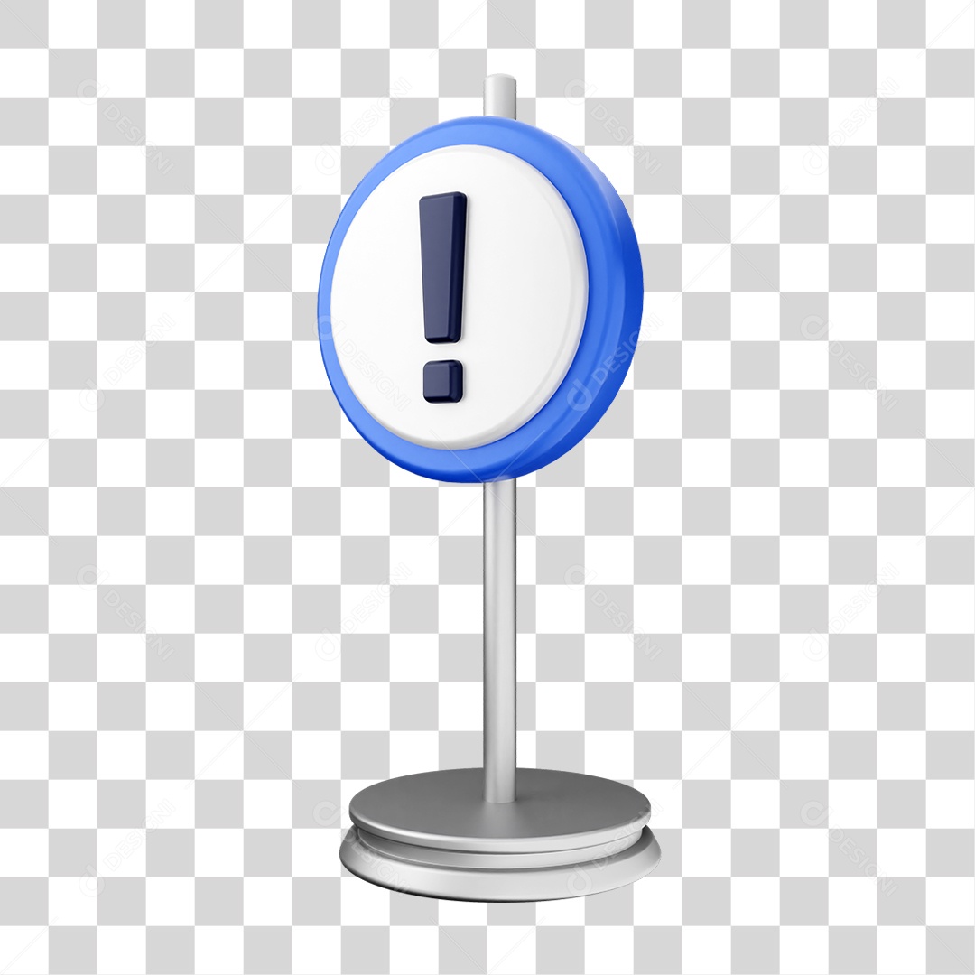 Placa de Cuidado Alerta PNG Transparente