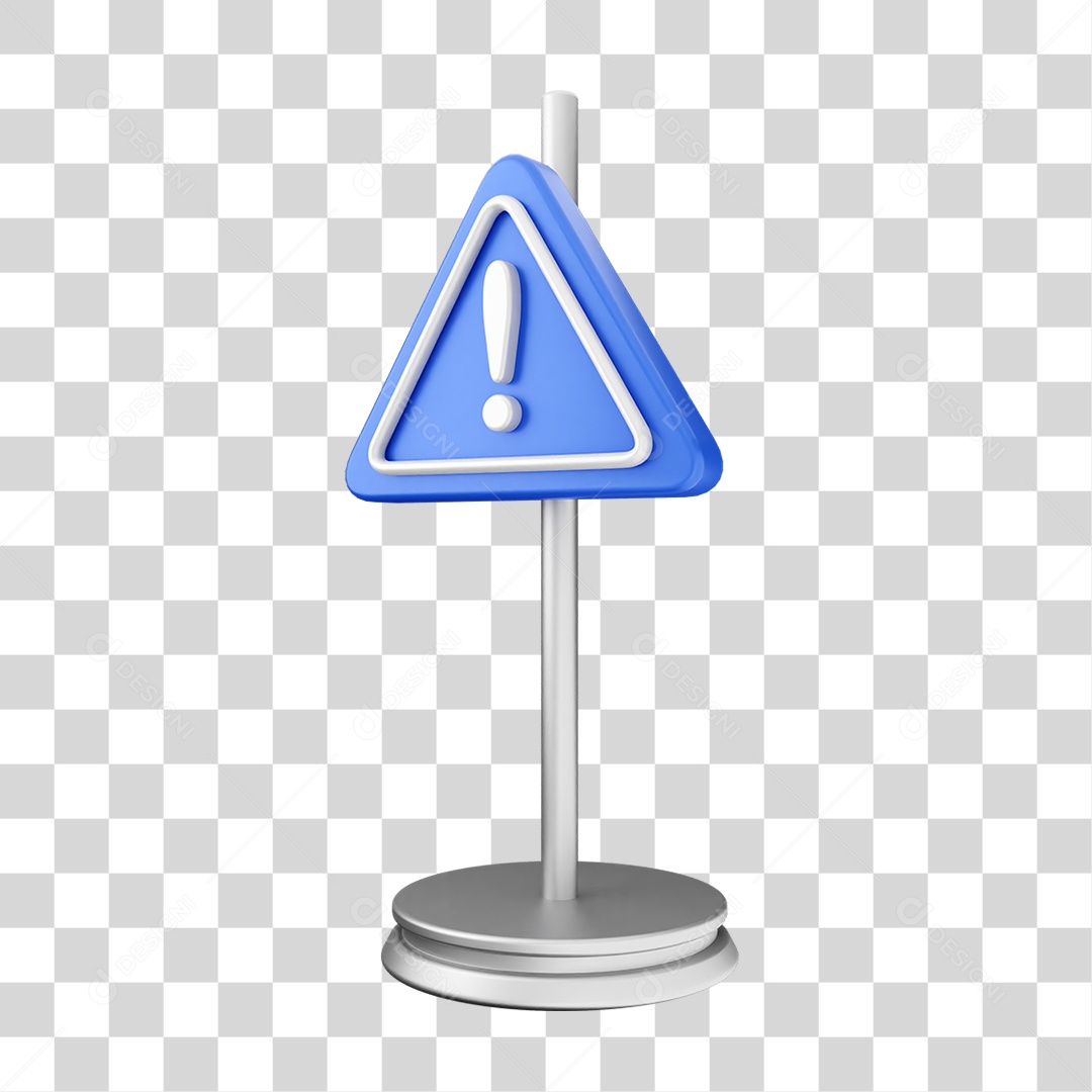 Placa de Cuidado Alerta PNG Transparente