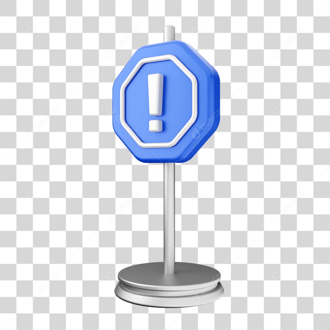 Placa de Cuidado Alerta PNG Transparente