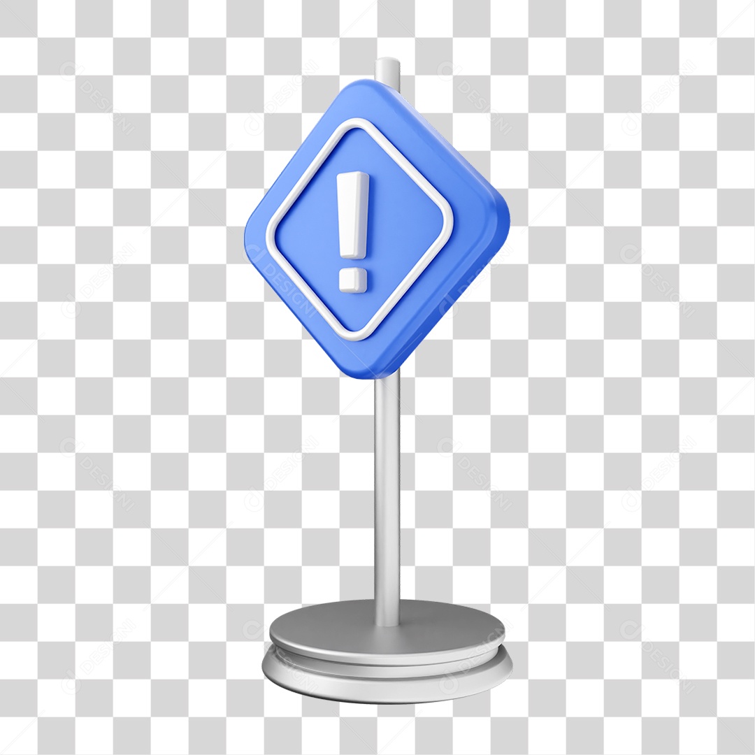 Placa de Cuidado Alerta PNG Transparente