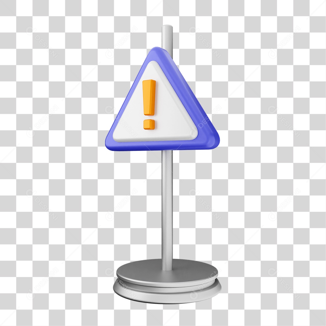 Placa de Cuidado Alerta PNG Transparente