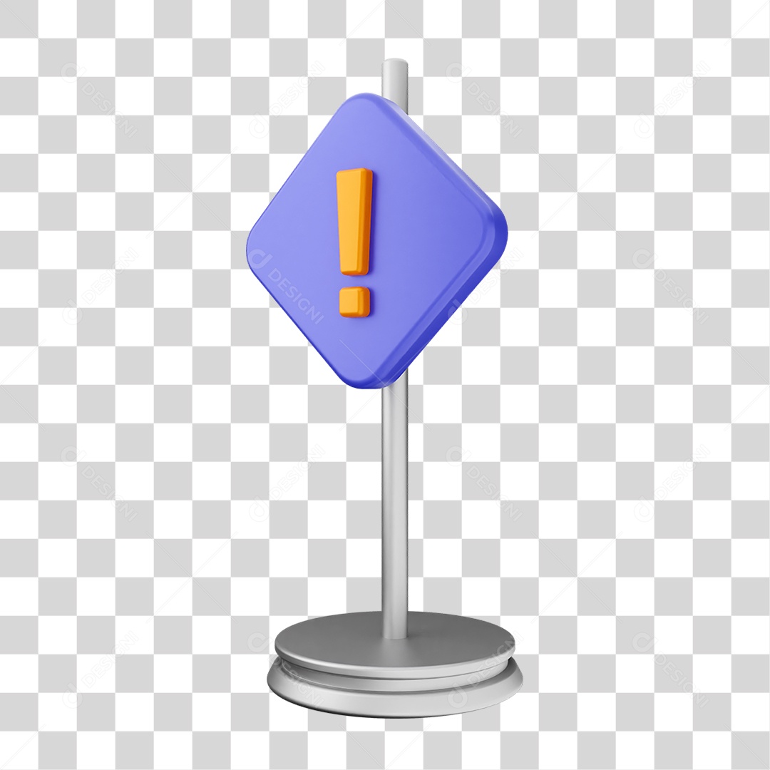 Placa de Cuidado Alerta PNG Transparente