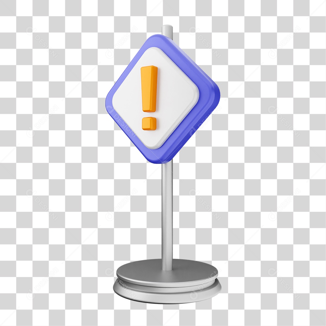 Placa de Cuidado Alerta PNG Transparente