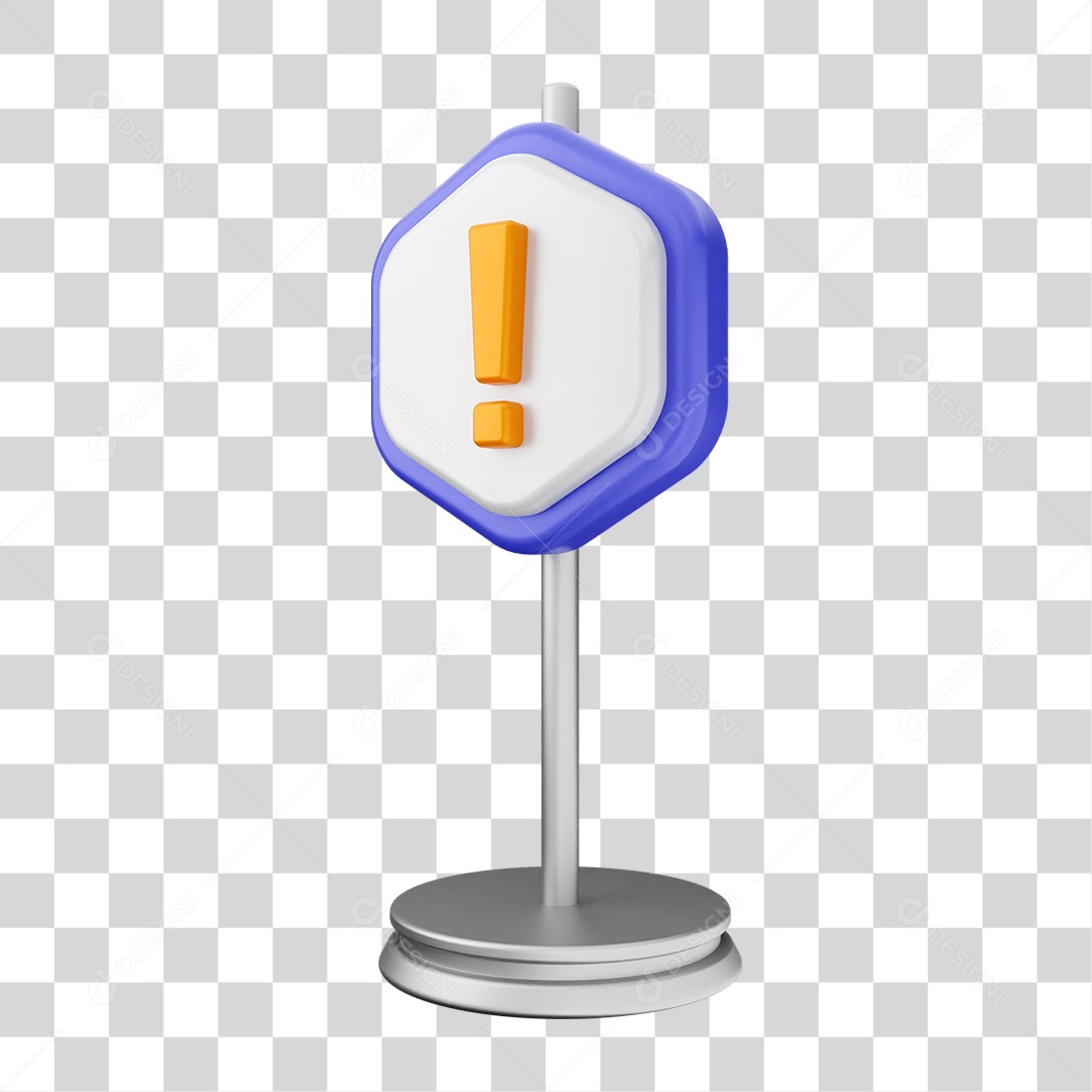 Placa de Cuidado Alerta PNG Transparente