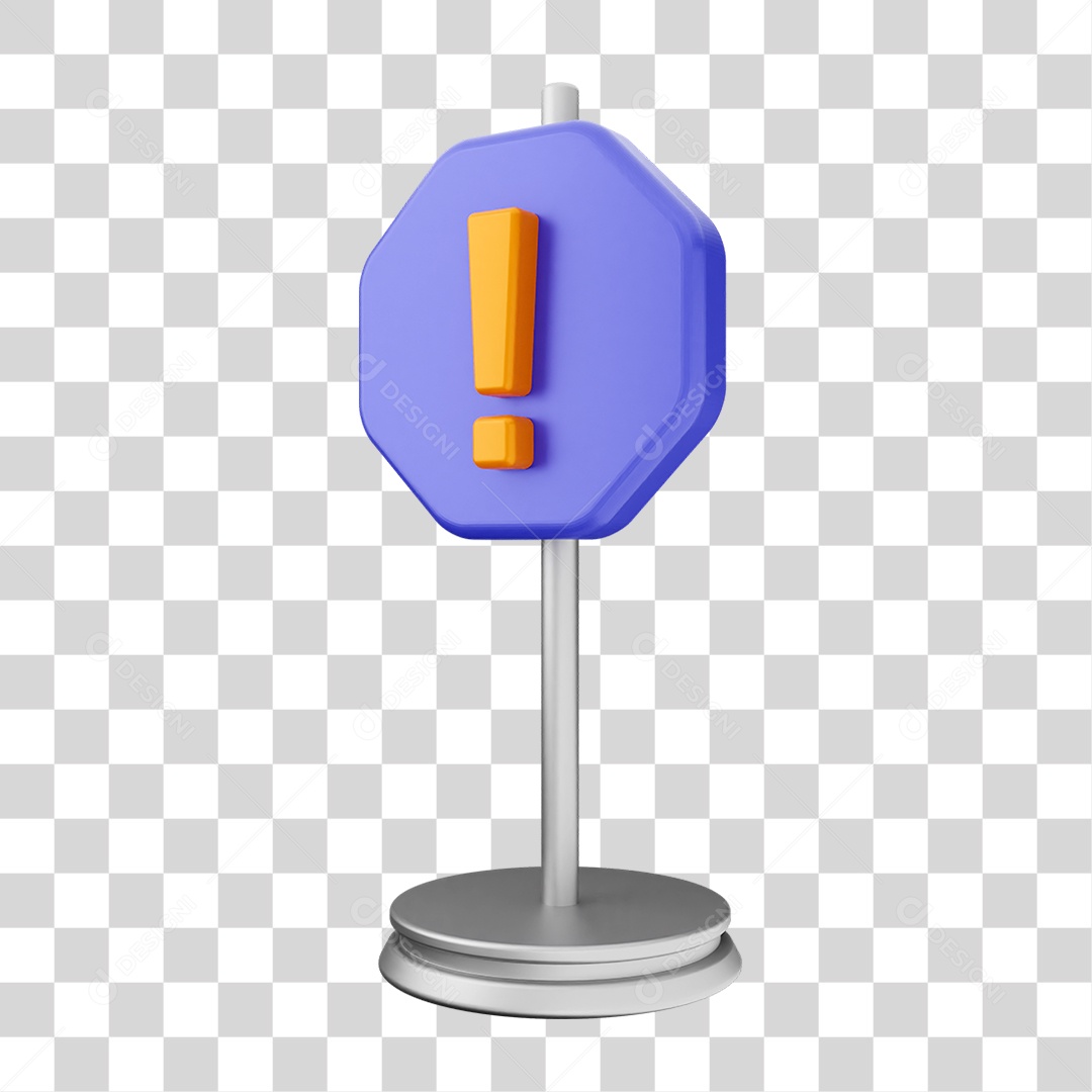 Placa de Cuidado Alerta PNG Transparente