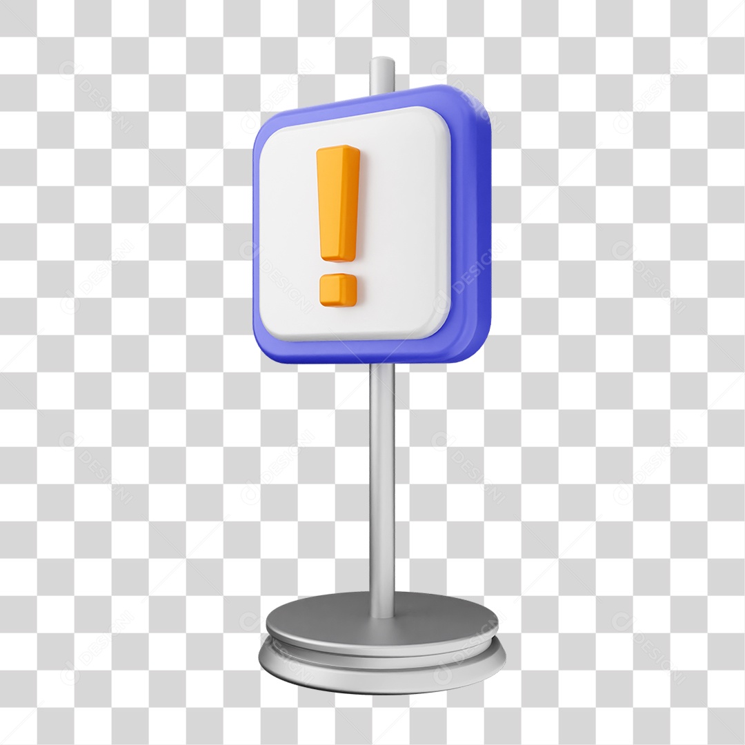 Placa de Cuidado Alerta PNG Transparente