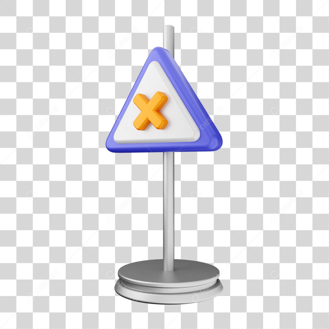 Placa de Cuidado Alerta PNG Transparente