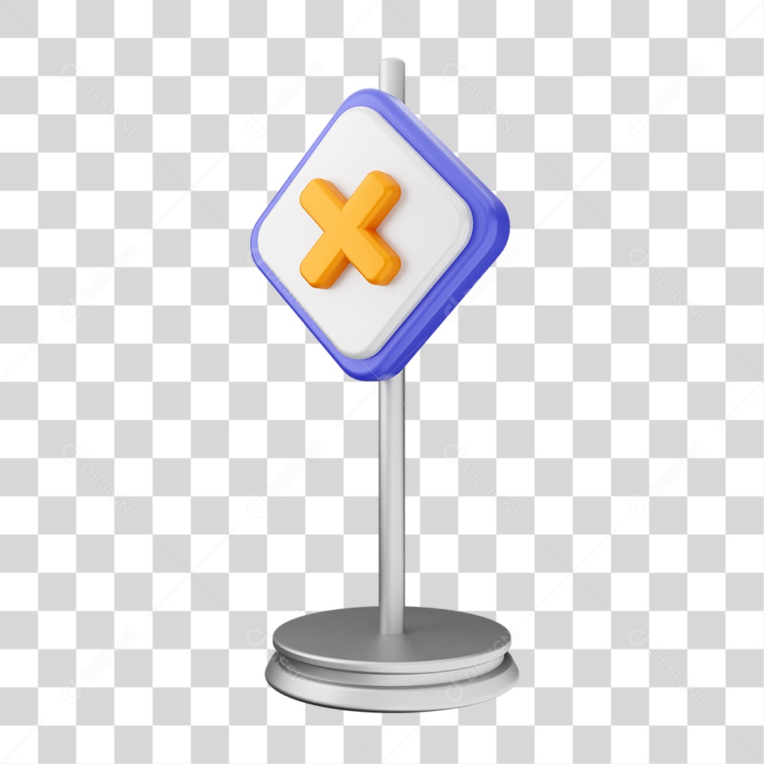 Placa de Cuidado Alerta PNG Transparente