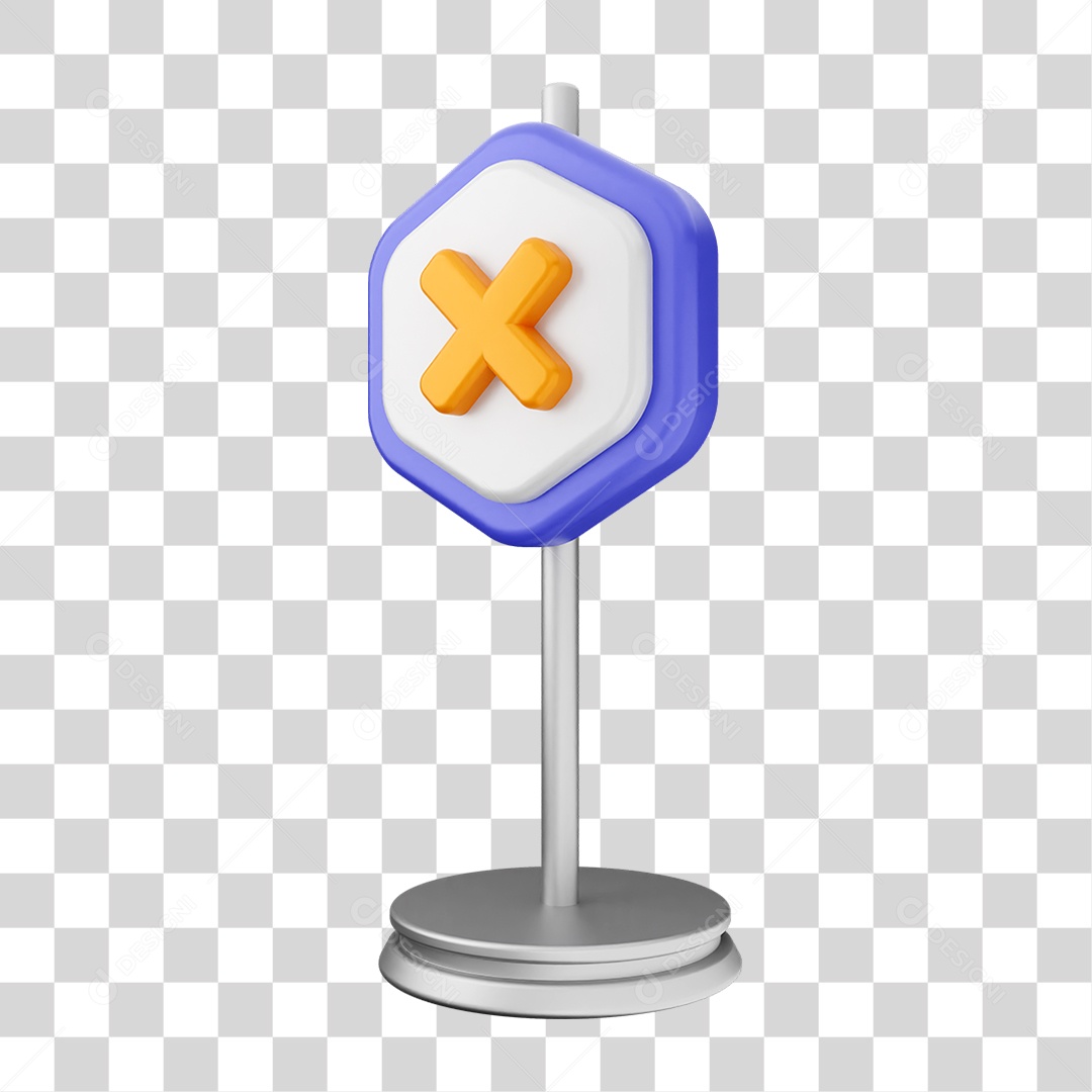 Placa de Cuidado Alerta PNG Transparente