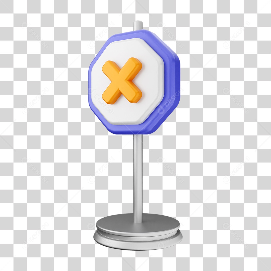 Placa de Cuidado Alerta PNG Transparente