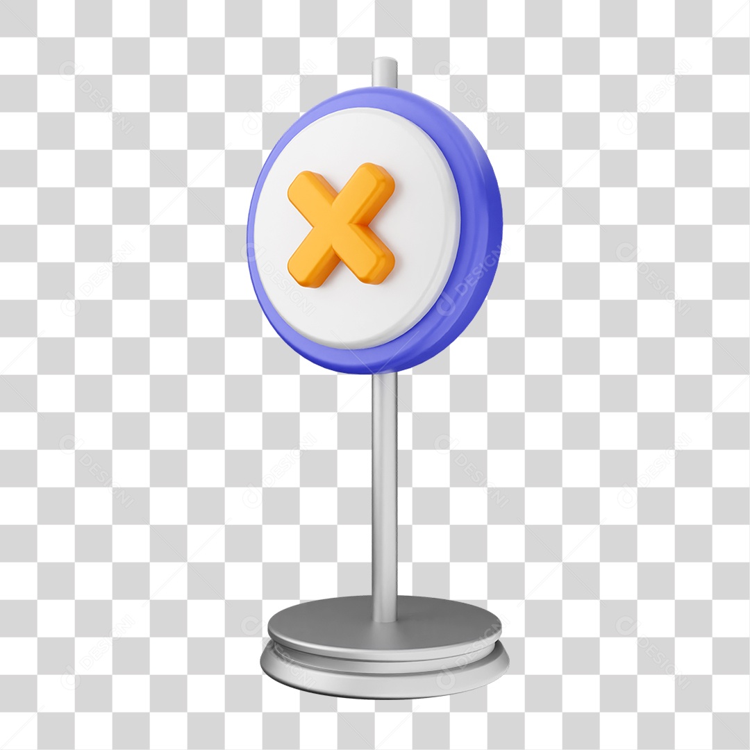 Placa de Cuidado Alerta PNG Transparente