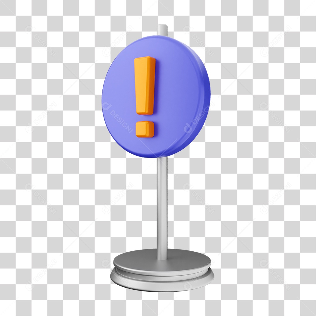 Placa de Cuidado Alerta PNG Transparente