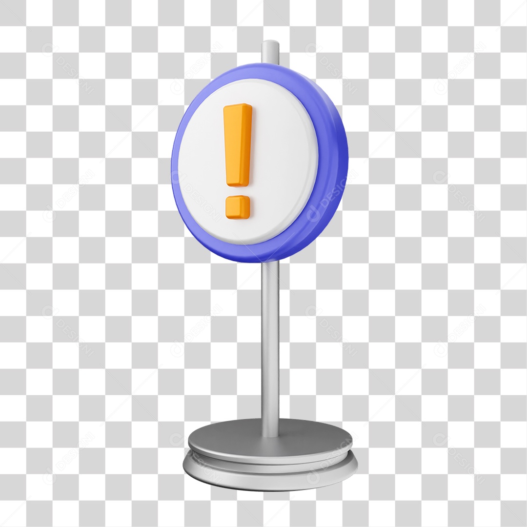 Placa de Cuidado Alerta PNG Transparente