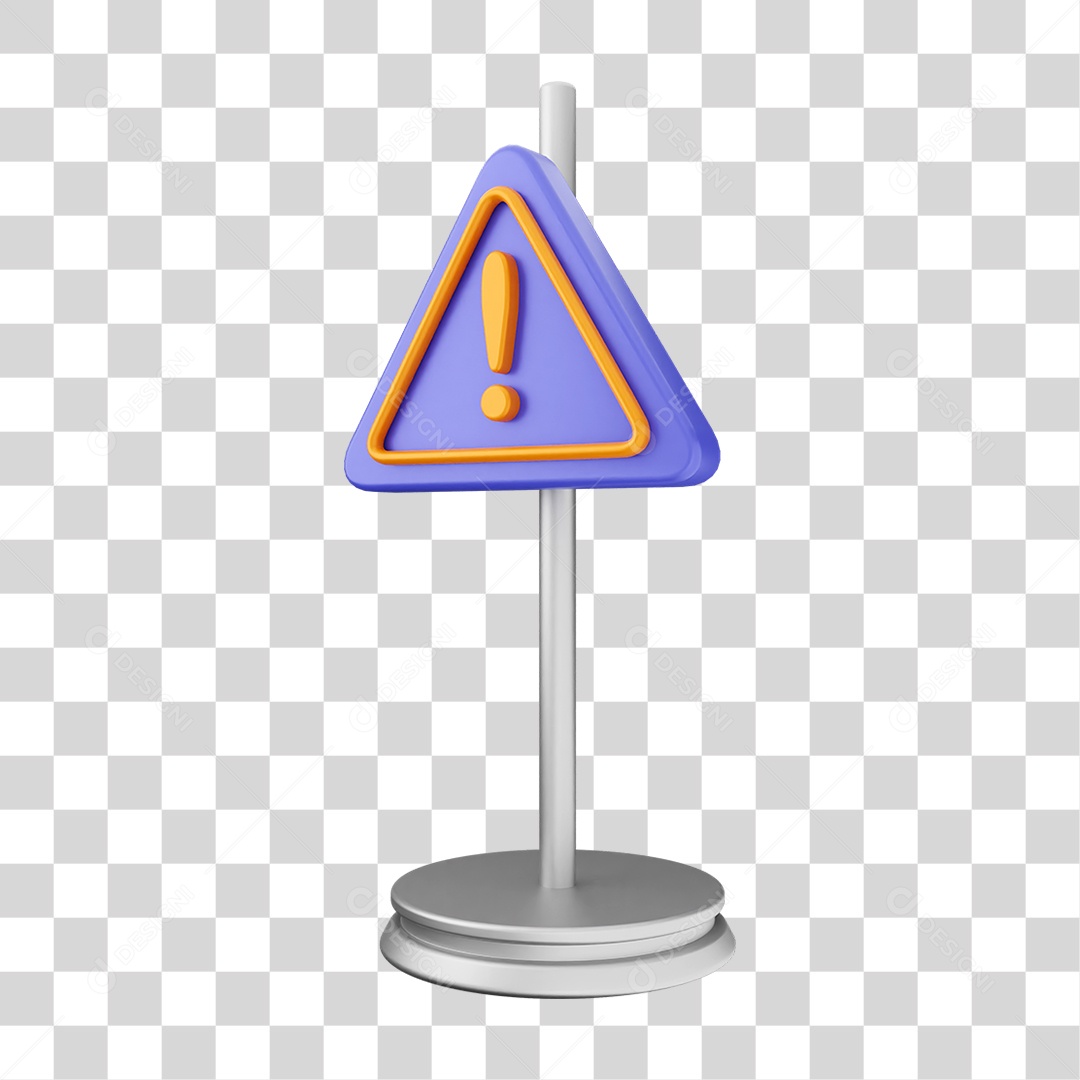 Placa de Cuidado Alerta PNG Transparente