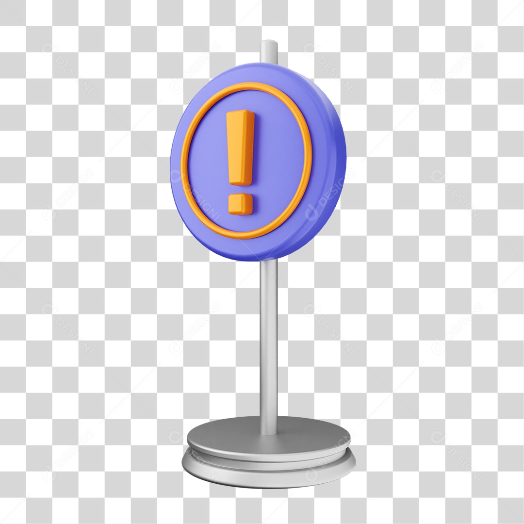 Placa de Cuidado Alerta PNG Transparente