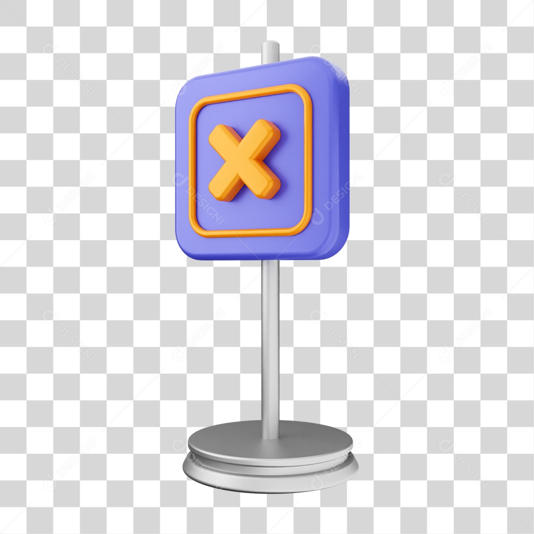 Placa de Cuidado Alerta PNG Transparente