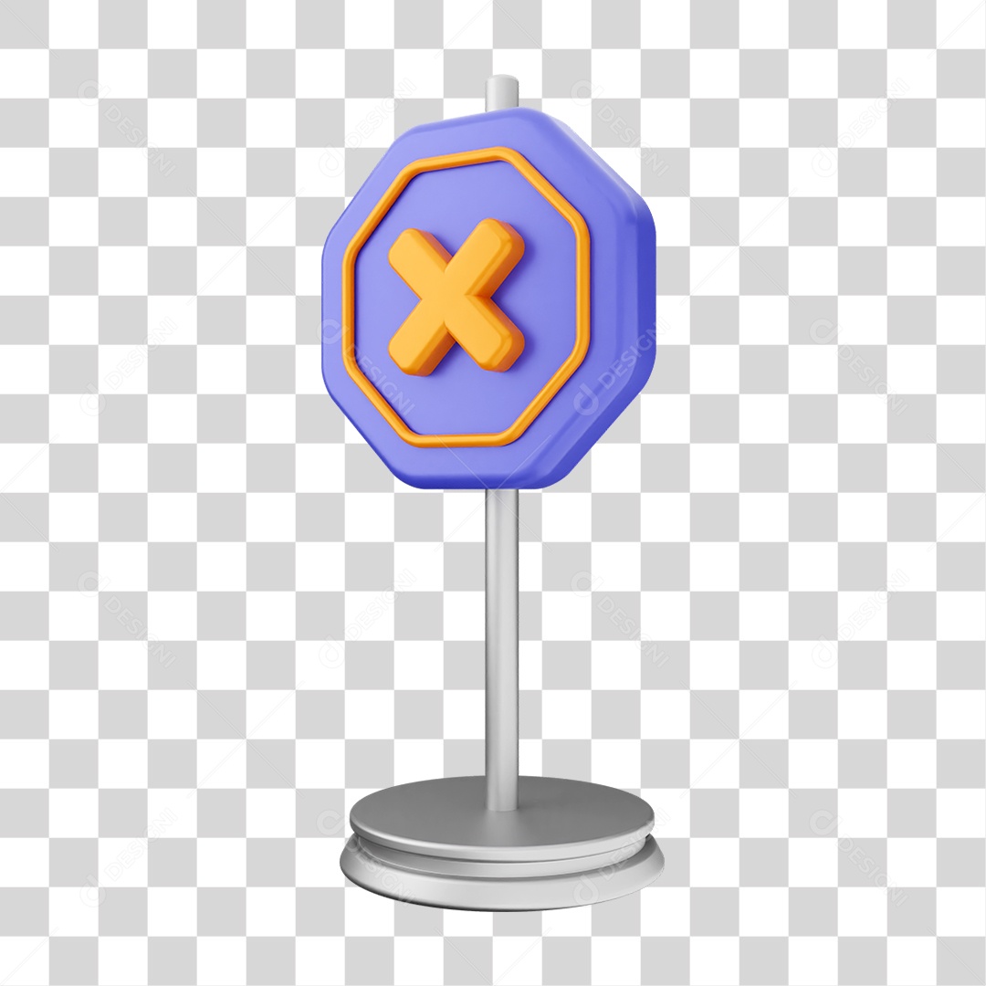 Placa de Cuidado Alerta PNG Transparente