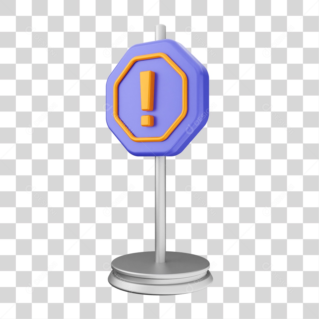 Placa de Cuidado Alerta PNG Transparente