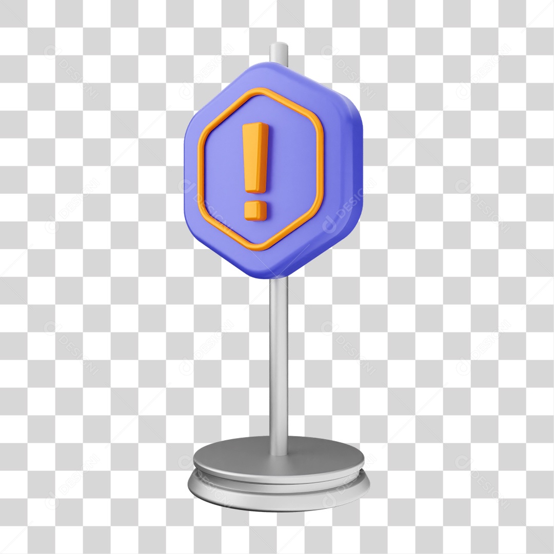 Placa de Cuidado Alerta PNG Transparente