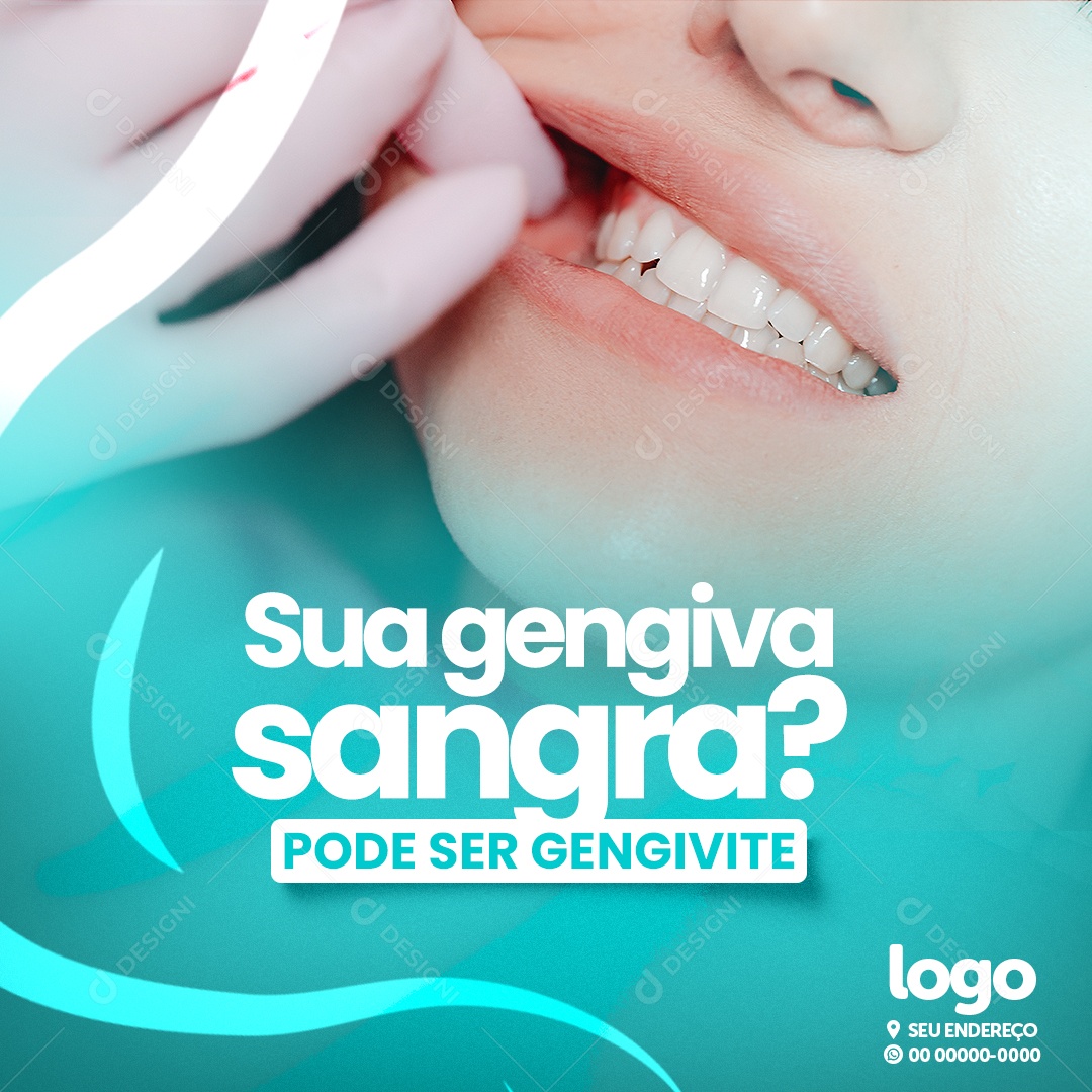 Social Media Sua Gengiva Sangra Pode Ser Gengivite PSD Editável
