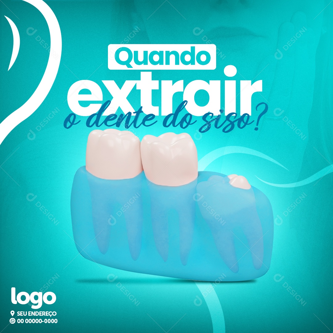 Social Media Quando Extrair O Dente Do Siso PSD Editável