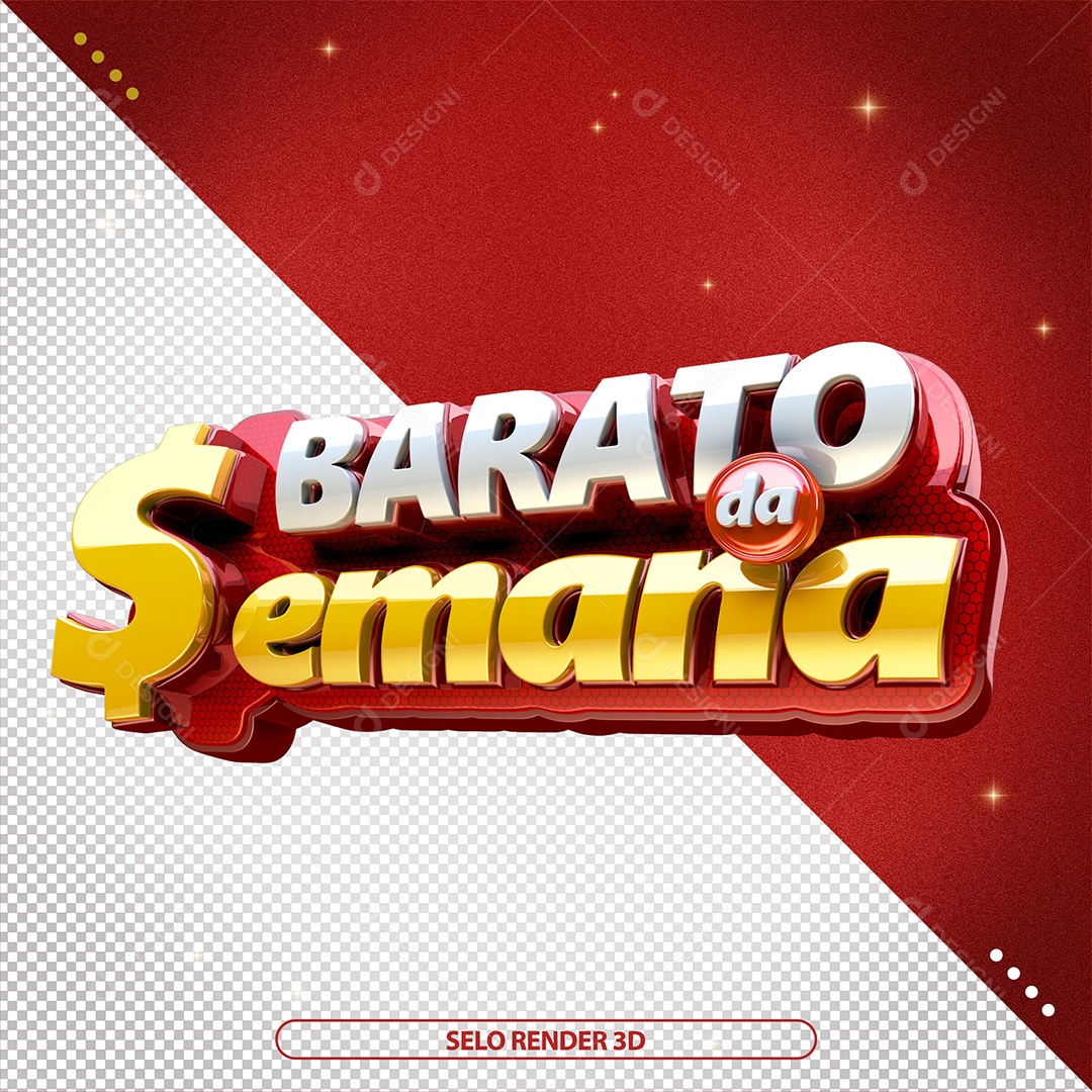 Barato da Semana Selo 3D Para Composição PSD