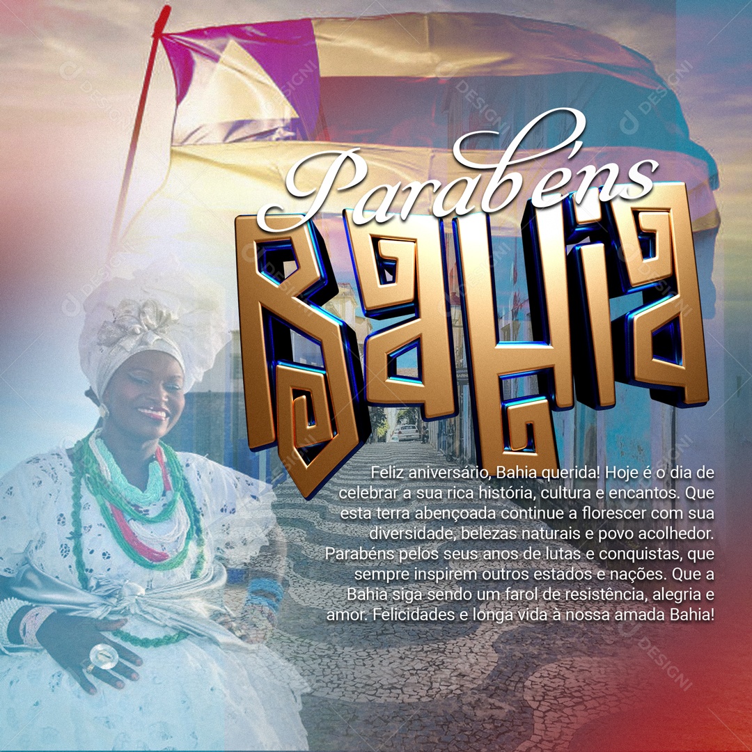 Parabéns Bahia Social Media PSD Editável