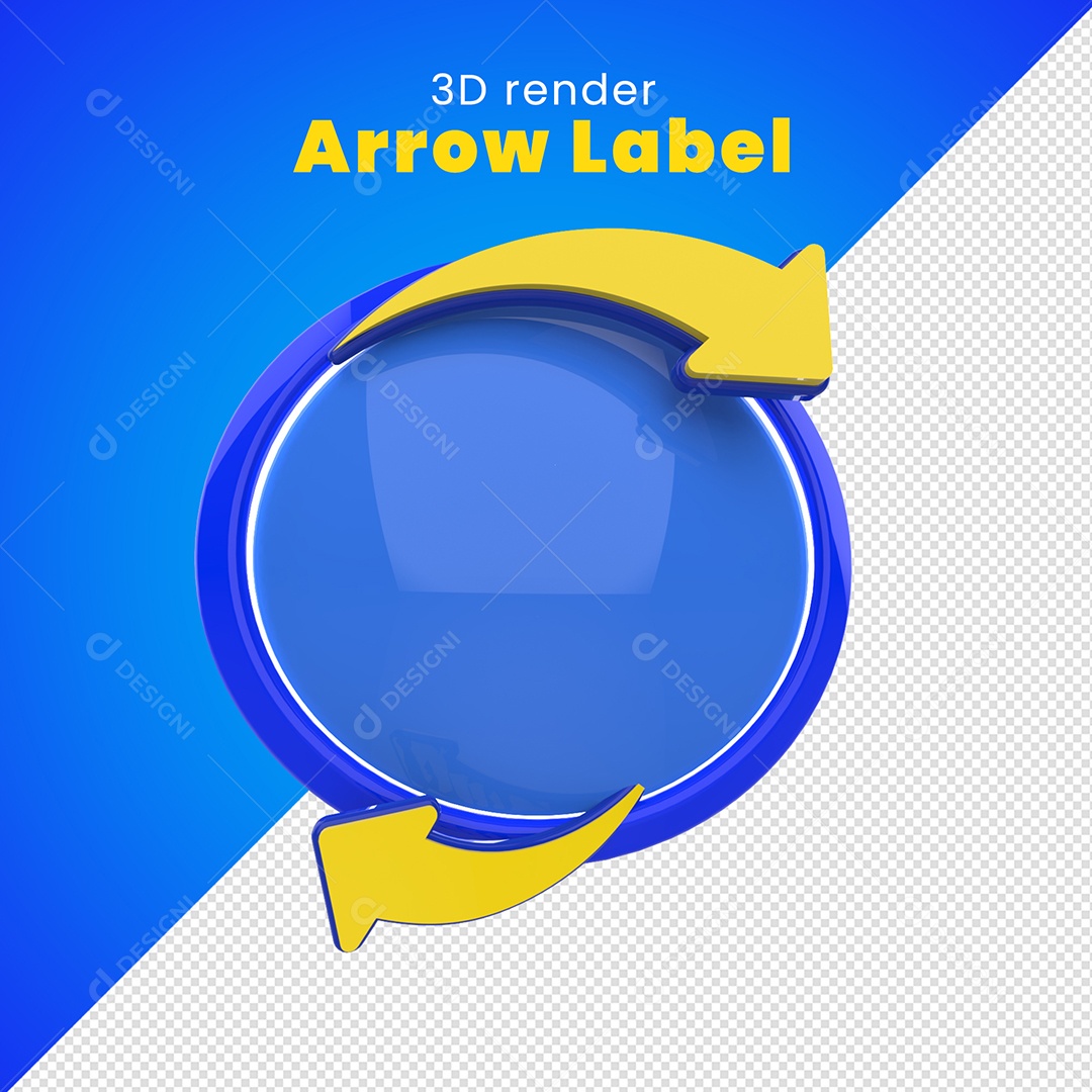 Circulo Azul Selo 3D Para Composição PSD
