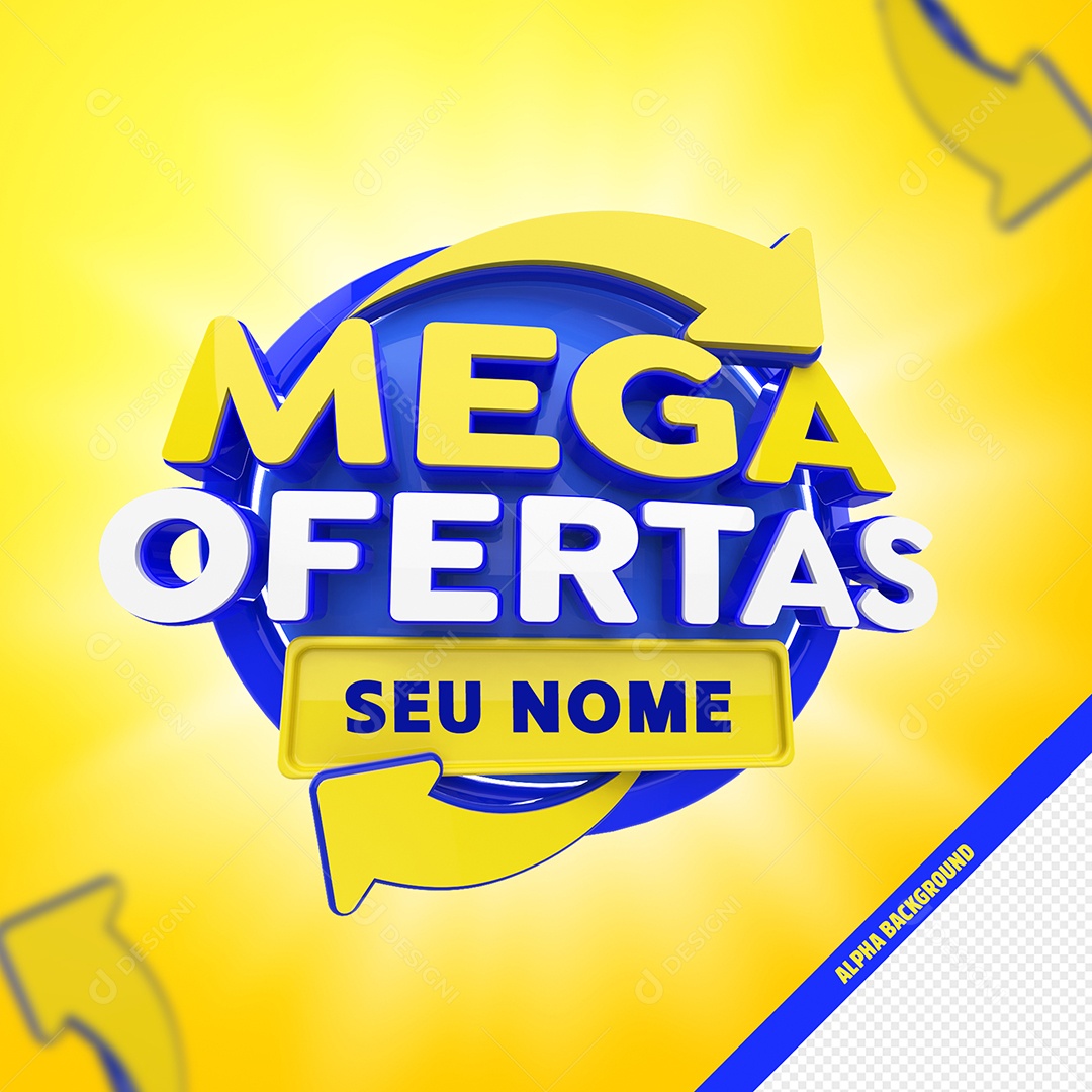 Mega Ofertas Selo 3D Para Composição PSD