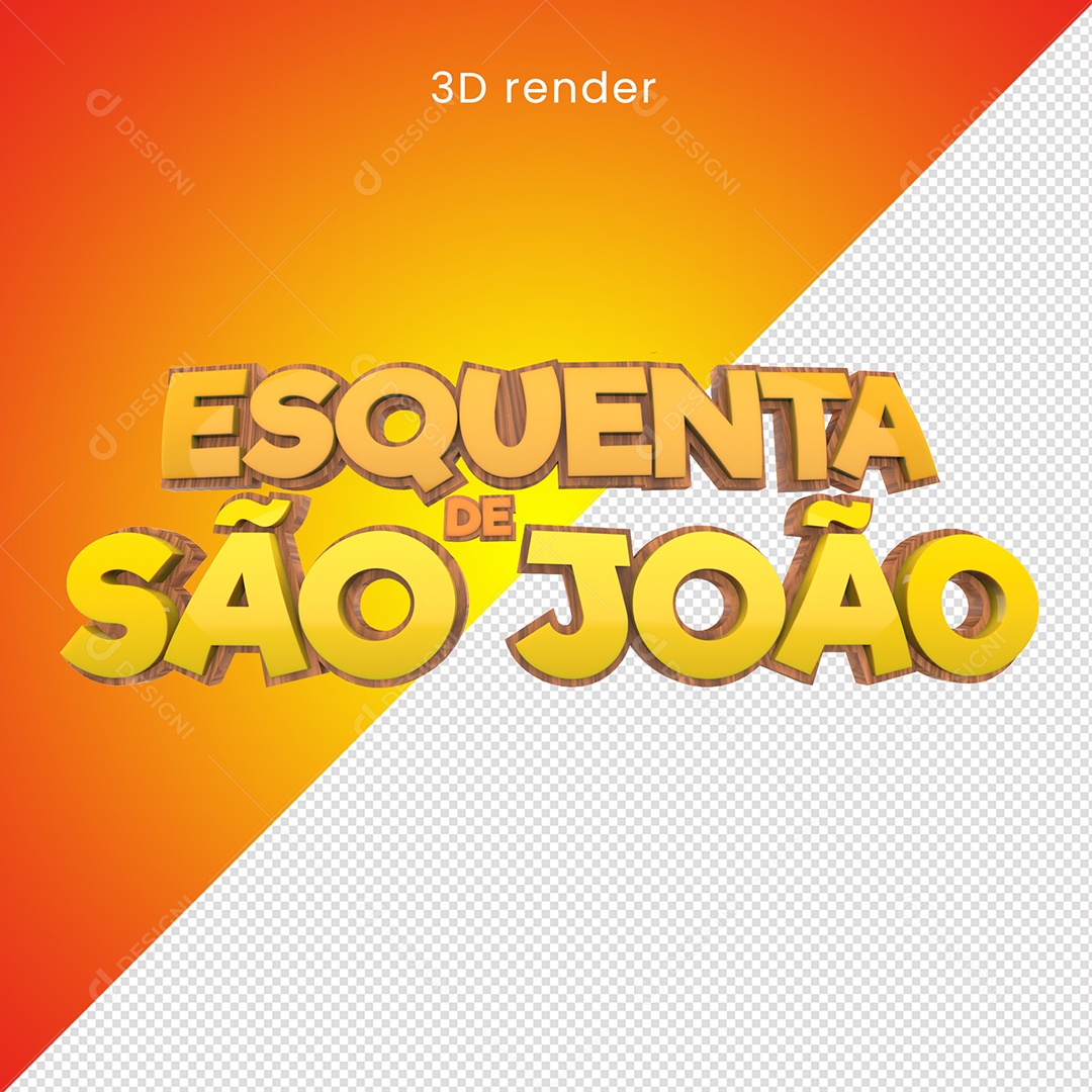 Selo 3D Esquenta de São João Para Composição PSD