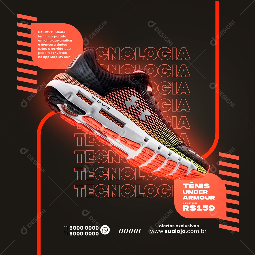 Tênis Under Armour A Partir De 159,00 Loja De Calçados Social Media PSD Editável