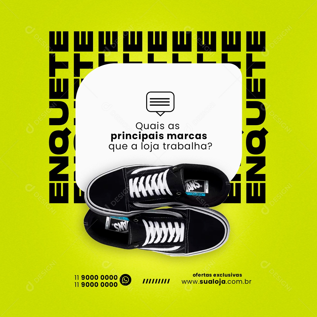 Quais As Principais Marcas Que A Loja Trabalha Loja De Calçado Social Media PSD Editável
