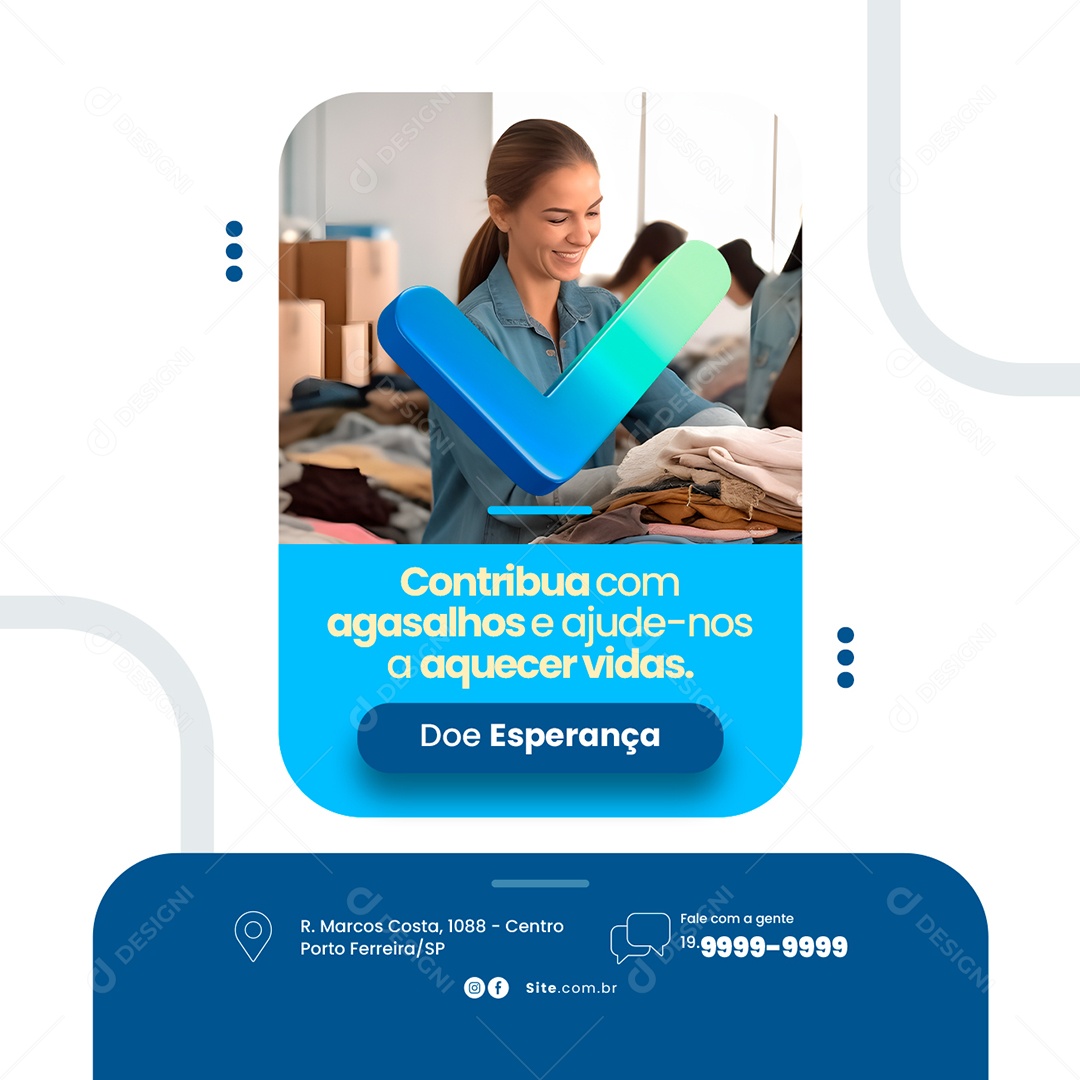 Campanha Publicitária Agasalhos Contribua Com Agasalhos Social Media PSD Editável