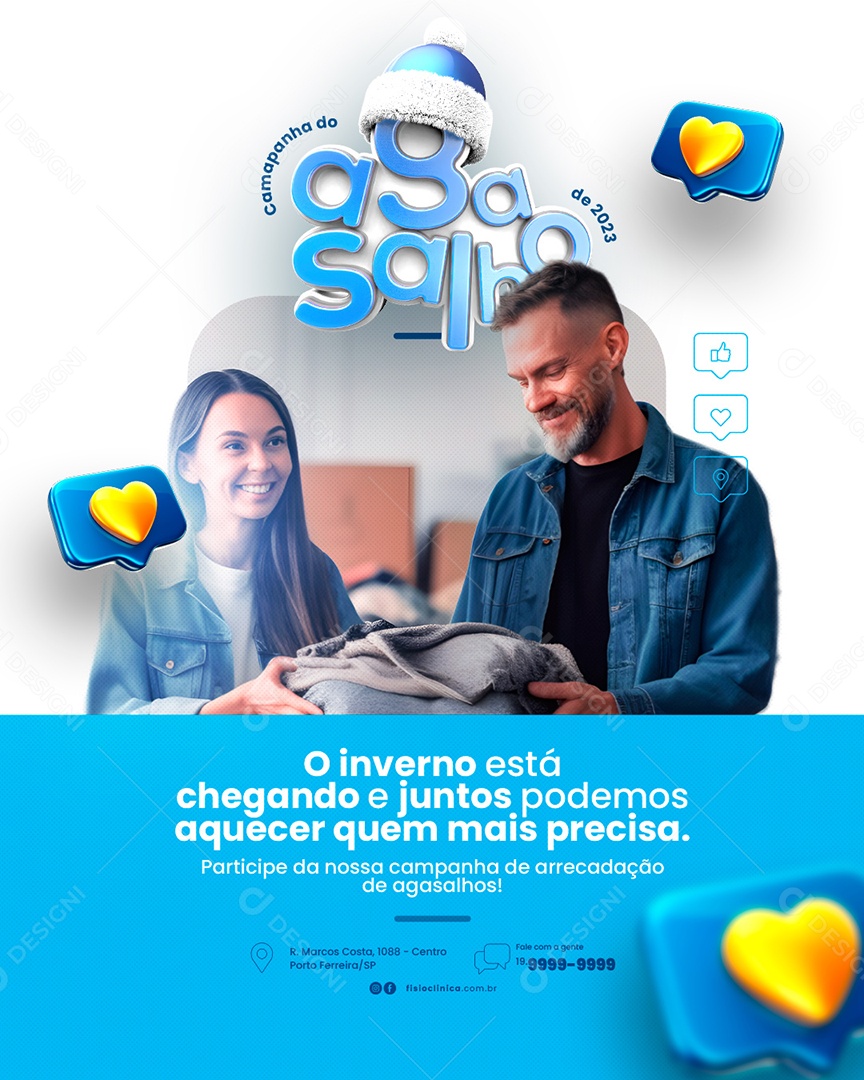 Campanha Publicitária Agasalhos O Inverno Está Chegando Social Media PSD Editável