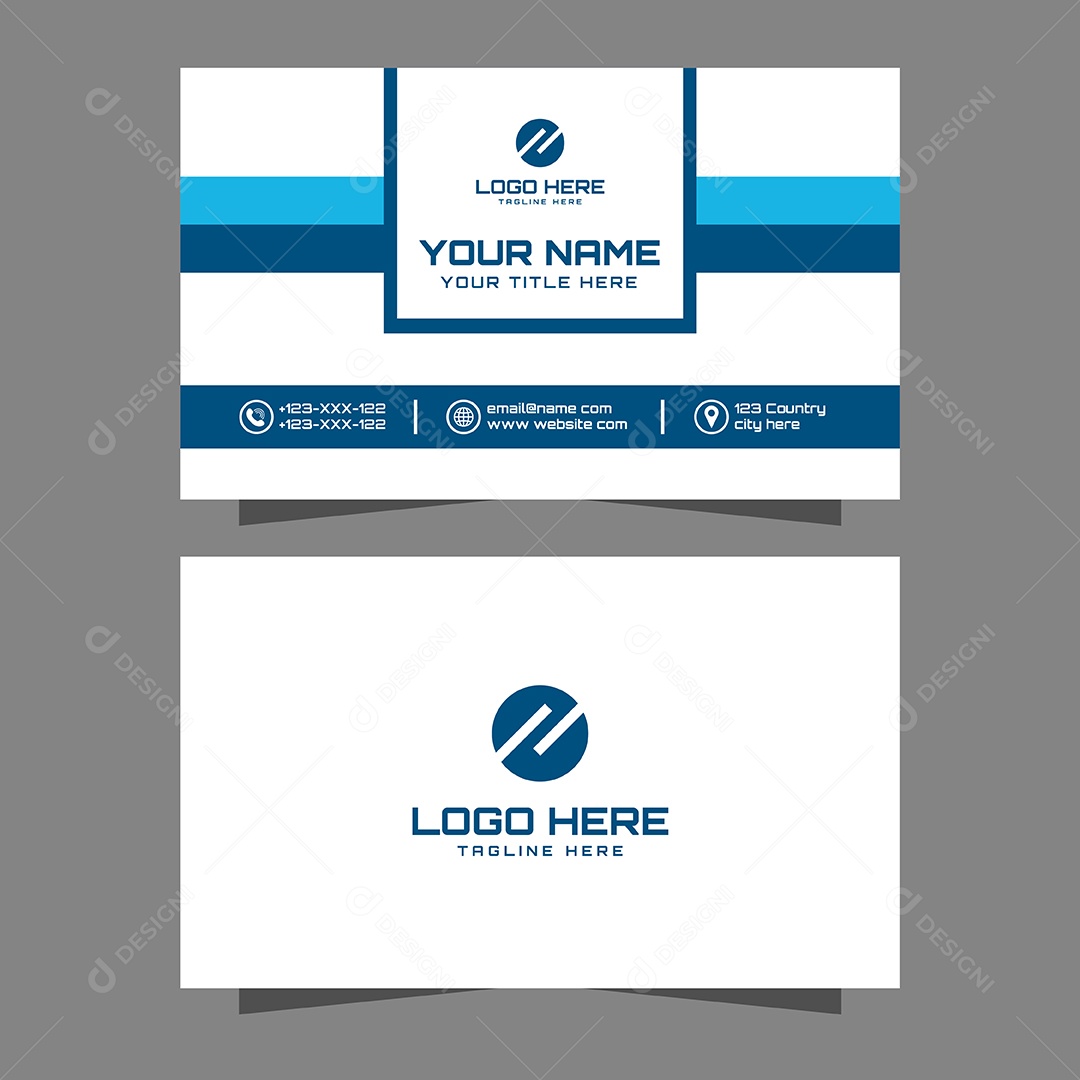 Cartão De Visitas Branco e Azul EPS Editável