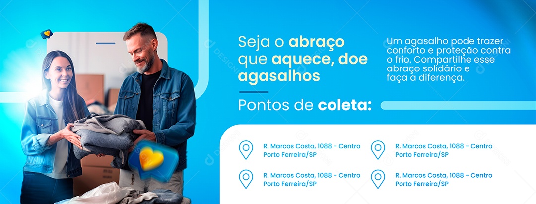 Campanha Publicitária Agasalhos Outdoor Social Media PSD Editável