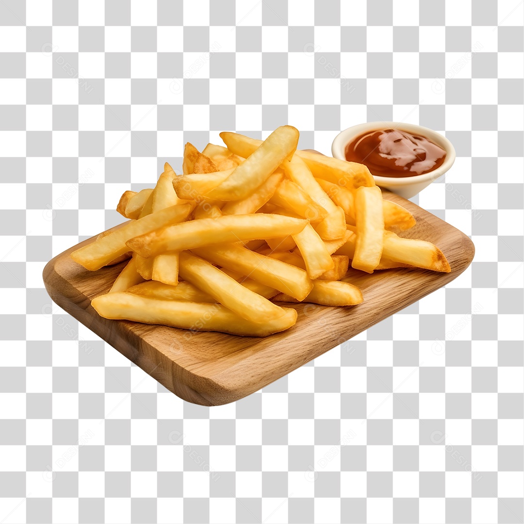 Batata Frita Com Molho PNG Transparente