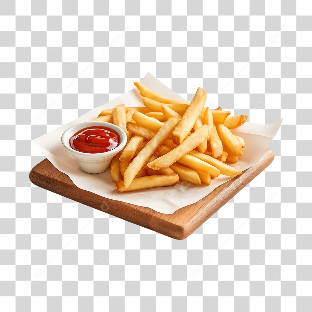 Batata Frita Com Molho PNG Transparente