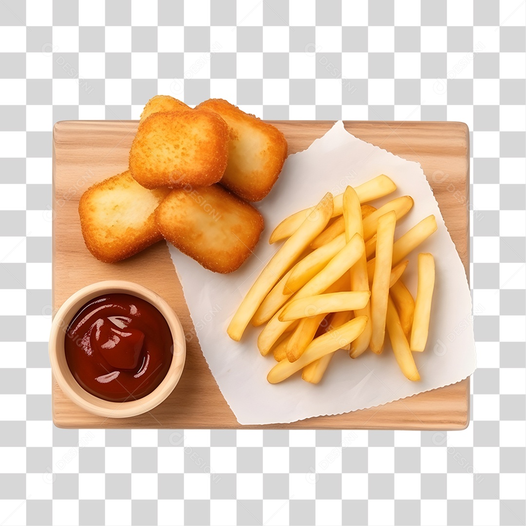 Batata Frita Com Molho PNG Transparente