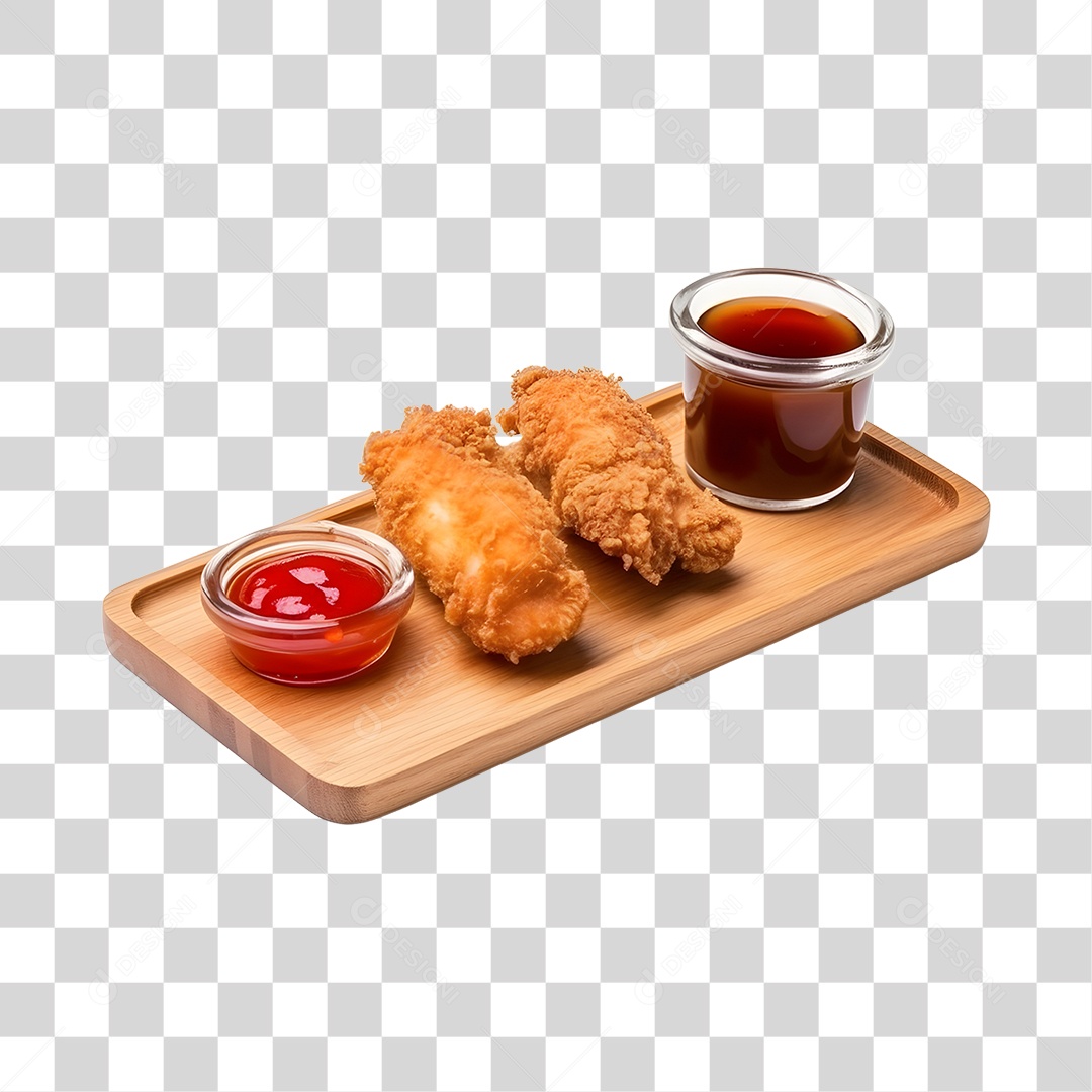 Frango Empanado Com Molho PNG Transparente