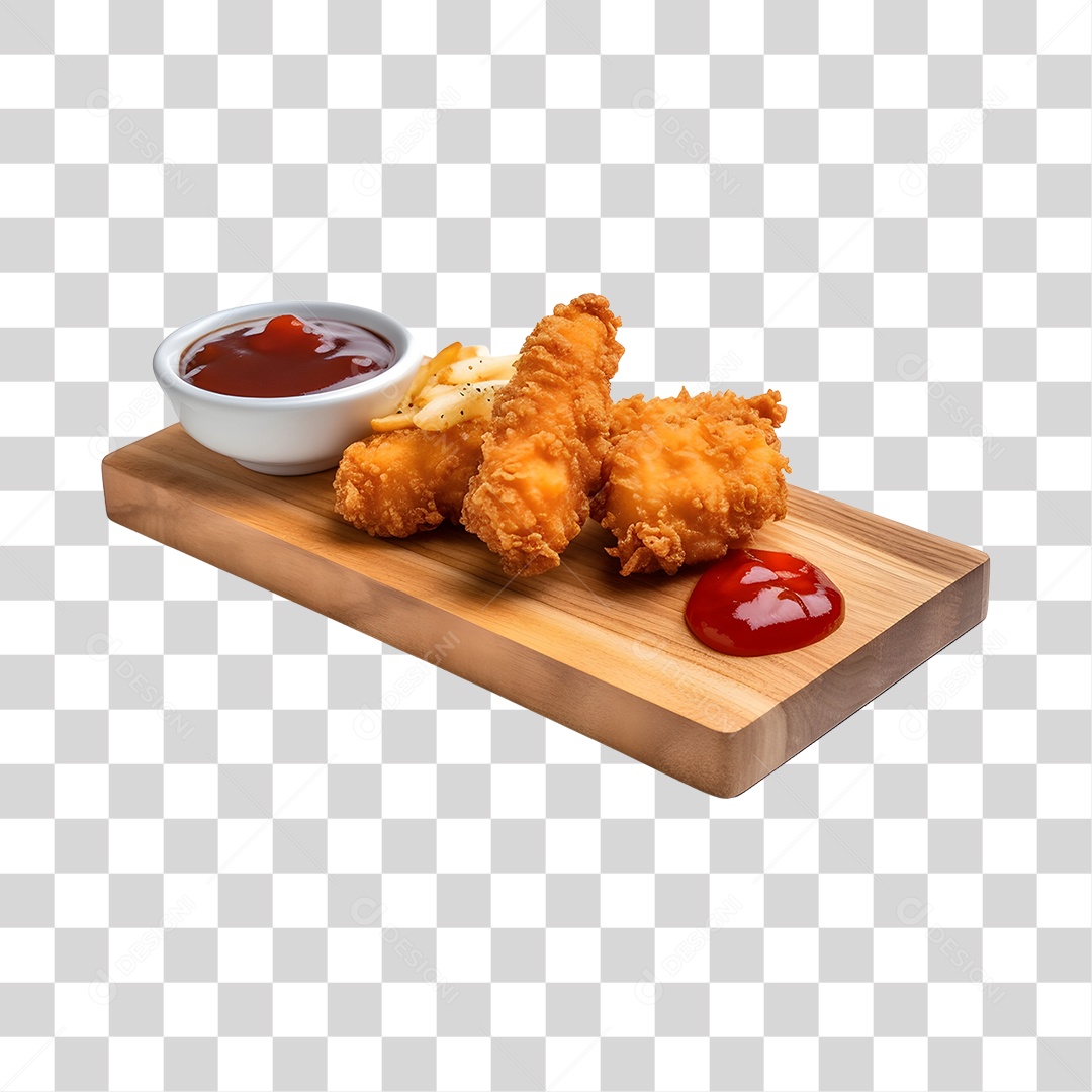 Frango Empanado Com Molho PNG Transparente