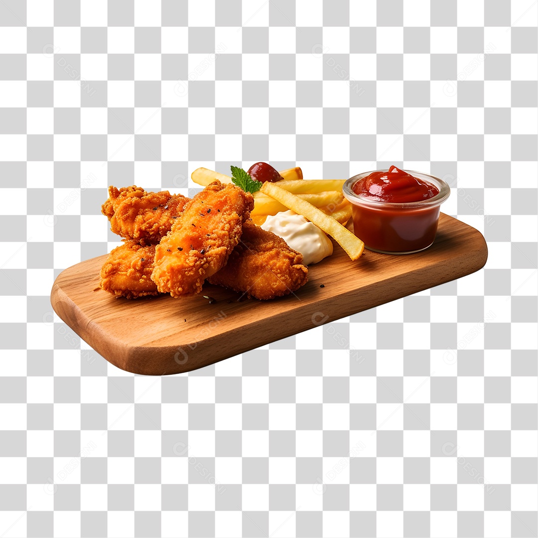 Frango Empanado Com Molho PNG Transparente